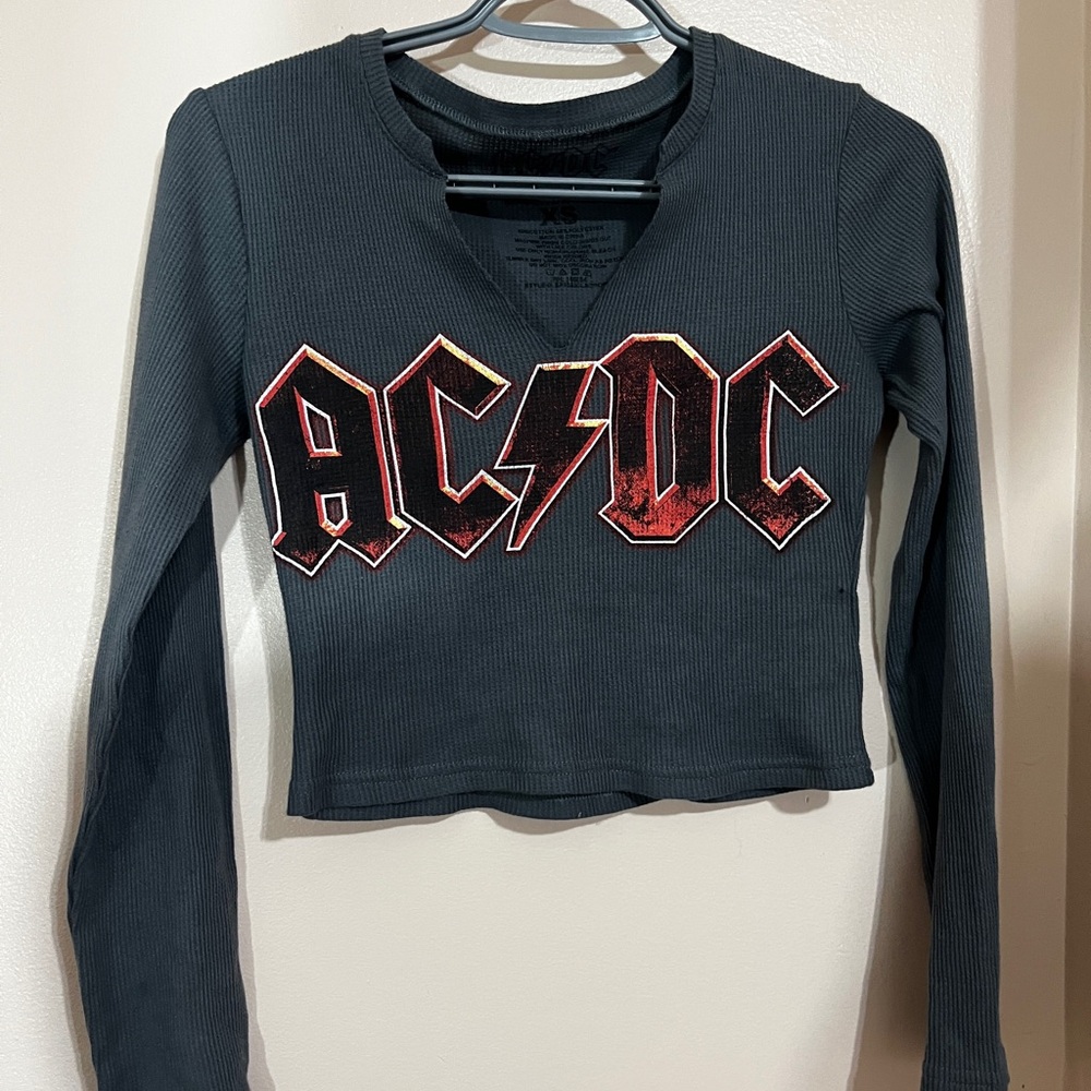 AC/DC cropped long sleeve shirt